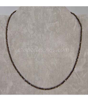 Obsidiana dorada talla esferitas 2 mm en gargantilla cierre metal ajustable