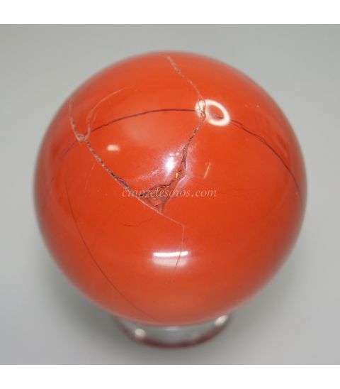 Jaspe rojo natural tallada en forma de esfera