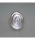 Nácar oval espiral natural en anillo de plata de ley