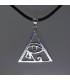 Ojo de Horus en colgante triángulo de plata de ley