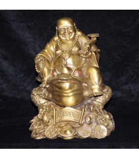 Gran Buda Hotei de la fortuna en aleación de metales