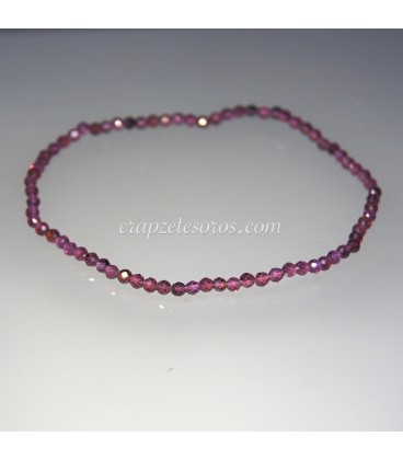 Granates talla esferita de 2 mm en pulsera elástica