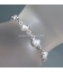 Perlas cultivadas en pulsera de plata de ley 