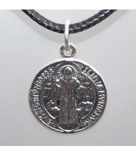 Medalla de San Benito en plata de ley de 20mm