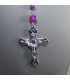 Agata Lila en rosario de esferas y metal