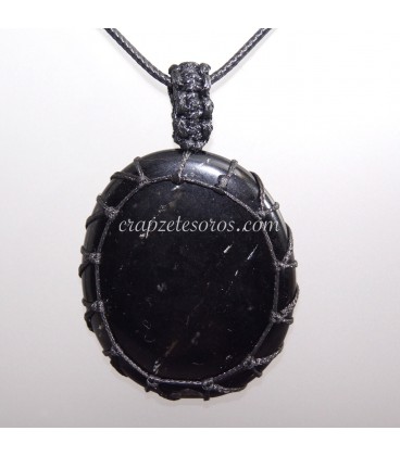 Obsidiana de méjico en colgante económico de algodón