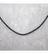 Brillantes Espinelas negras facetadas en collar con cierres de plata de ley