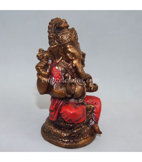 Ganesha de resina policromía roja de Indonesia.