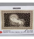Unicornio en tapiz de algodón lila y negro de 210x240cm