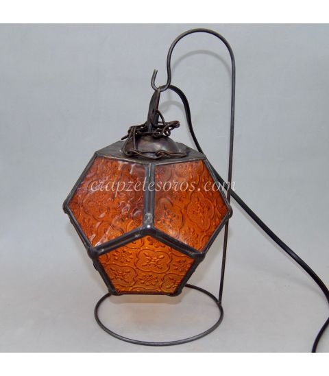 Lámpara dodecaedro de cristal y metal