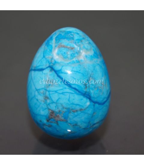 Huevo de Howlita azul con peana