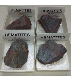 Hematites masivo de Brasil en cajíta de colección