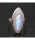 Piedra luna en anillo de plata de ley ajustable
