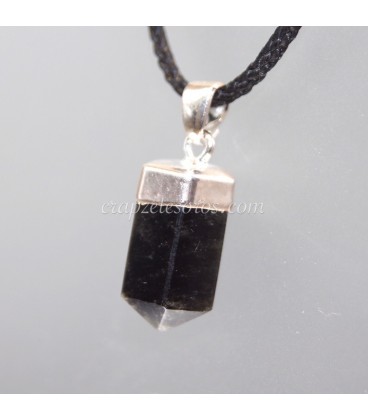 Obsidiana punta de flecha de Méjico en colgante de plata de ley