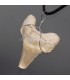 Diente fósil  de tiburón Lanna Obliqua de Marruecos en colgante de metal.