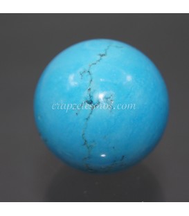 Howlita azul tallada como esfera de 32 mm 