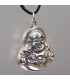 Cuarzo con Buda de bella talla en colgante de plata de ley