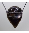 Obsidiana punta flecha en colgante con cordon