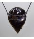 Obsidiana negra talla punta flecha en colgante macramé de algodón