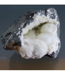 Geoda de Okenita la piedra "peluda" Zeolitas de la India