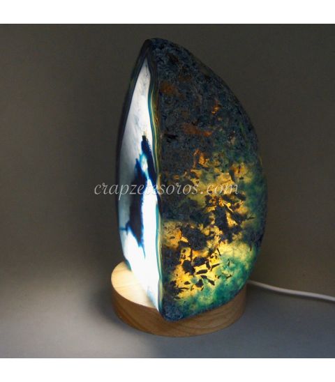 Lámpara de ágata azul  de Brasil.