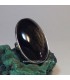 Obsidiana Lunar en imponente anillo de plata de ley
