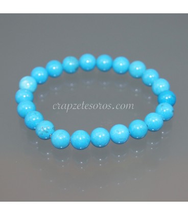 Pulsera de Howlita azul en rodados