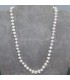 Perlas naturales cultivadas en collar con nudos entre capa pieza y terminaciones de plata de ley