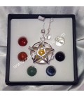 Pendulo con Estrella Salomón o Pentaculo y esferas de los chakras