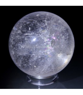 Cuarzo cristal de roca arcoiris en esfera de 63 mm