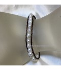 Perlas cultivadas en pulsera de macramé ajustable con botonera