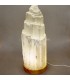 Lámpara de Selenita leds con base madera de 28cm