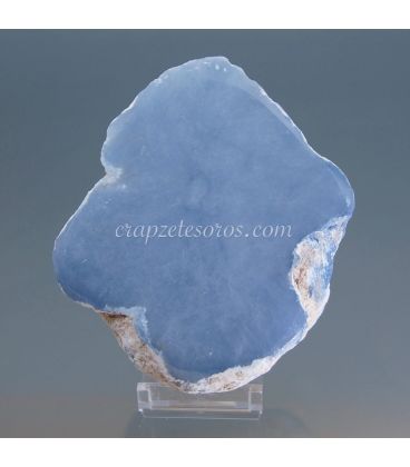 Angelite de Perú talla huevo con peana