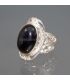 Impresionante Ágata Ónix cristalizada natural de Brasil en anillo de plata de ley