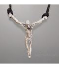 Colgante Cristo crucificado de plata de ley con cordón