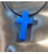 Colgante cruz Howlita Azul