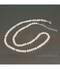Perlas naturales de 5 mm en collar y plata de ley