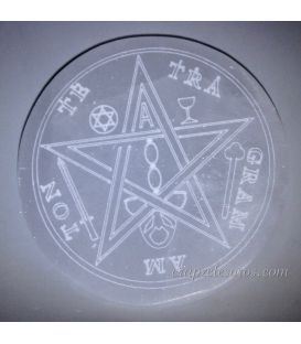 Base o placa de Selenita con Tetragramatón