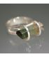 Turmalina sandía y Verdelita cristal natural en anillo de plata de ley