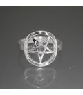 Pentaculo o Estrella de Salomon en anillo de plata de ley