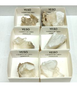 Yeso cristalizado de Zaragoza en cajita de coleccion