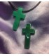 Colgante cruz Agata verde