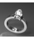 Cuarzo Herkimer en anillo de plata de ley