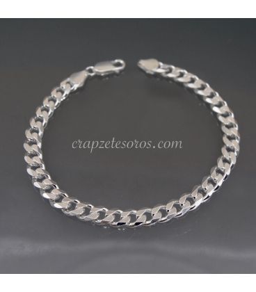 Pulsera de plata de ley eslabones barbados