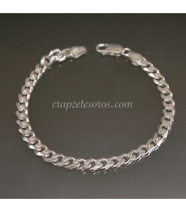 Pulsera de plata de ley eslabones barbados 5 mm