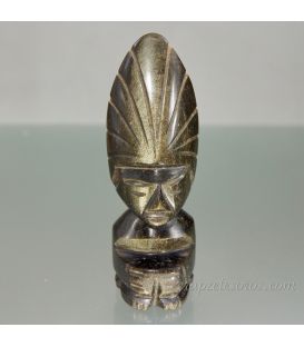 Figura Azteca de Obsidiana dorada de México