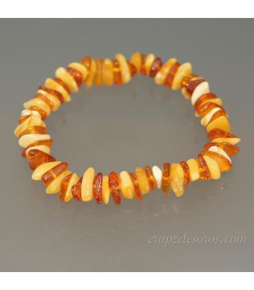 Chips de Ámbar del Báltico en pulsera elástica