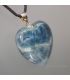 Apatito azul talla corazón en colgante de plata de ley