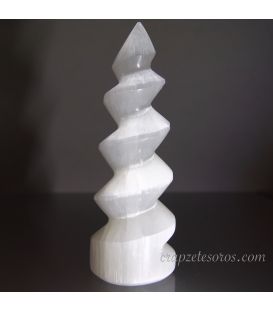 Selenita torre espiral de 15 cm