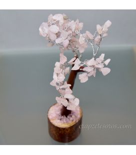 Árbol de la vida Bonsai de Cuarzo rosa